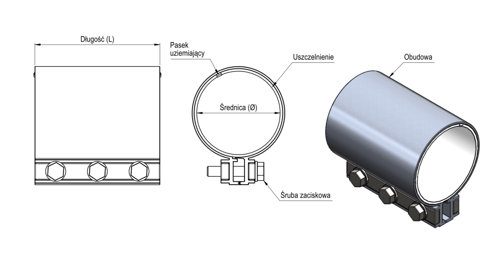 Wymiary obejmy DVK-6 i DVK-HD
