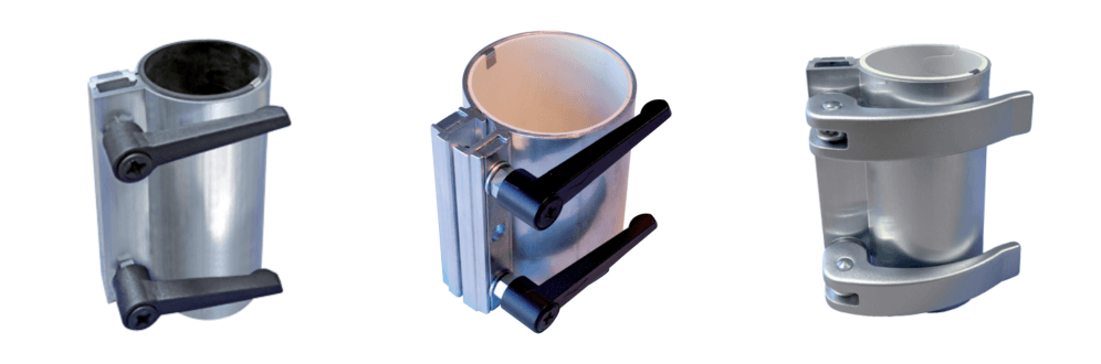 Obejmy szybkozłączne – od lewej: DVK-6 QC, DVK-HD QC i DVK-6 EL