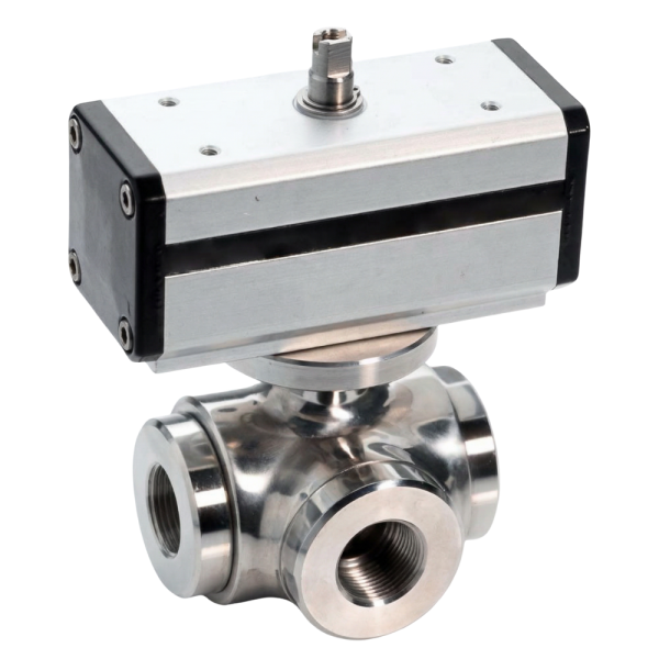 Zawory kulowe (3-drogowe) pneumatyczne